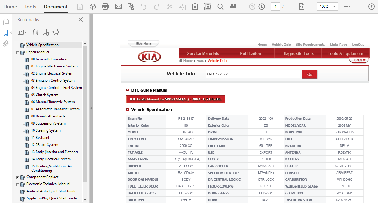 Kia Sportage Wiring Diagram Service Manual / Kia Besta And Sportage 2 2