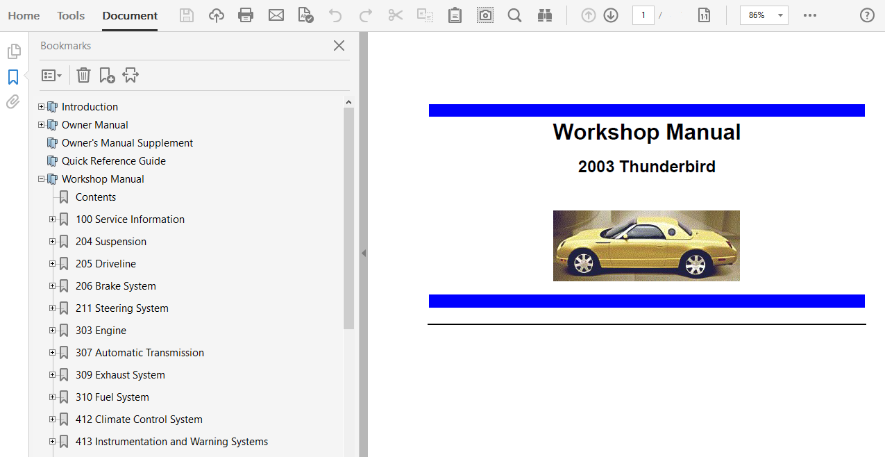 2003 Ford Thunderbird repair manual