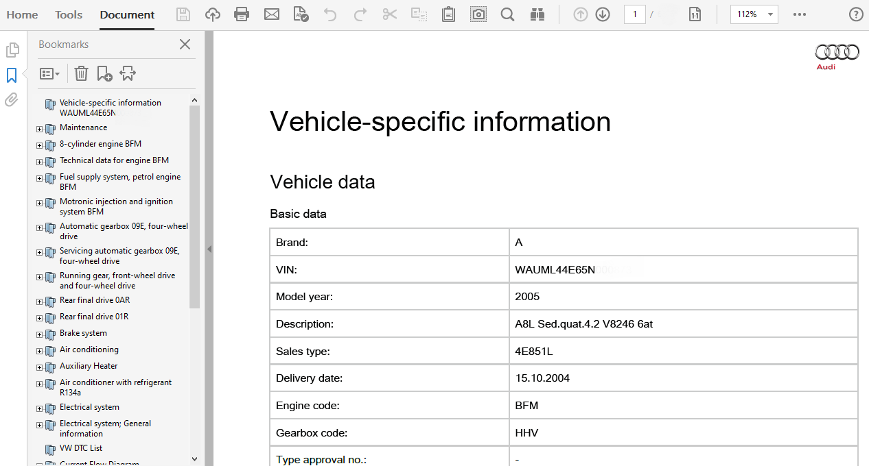 2005 Audi A8 Repair Manual