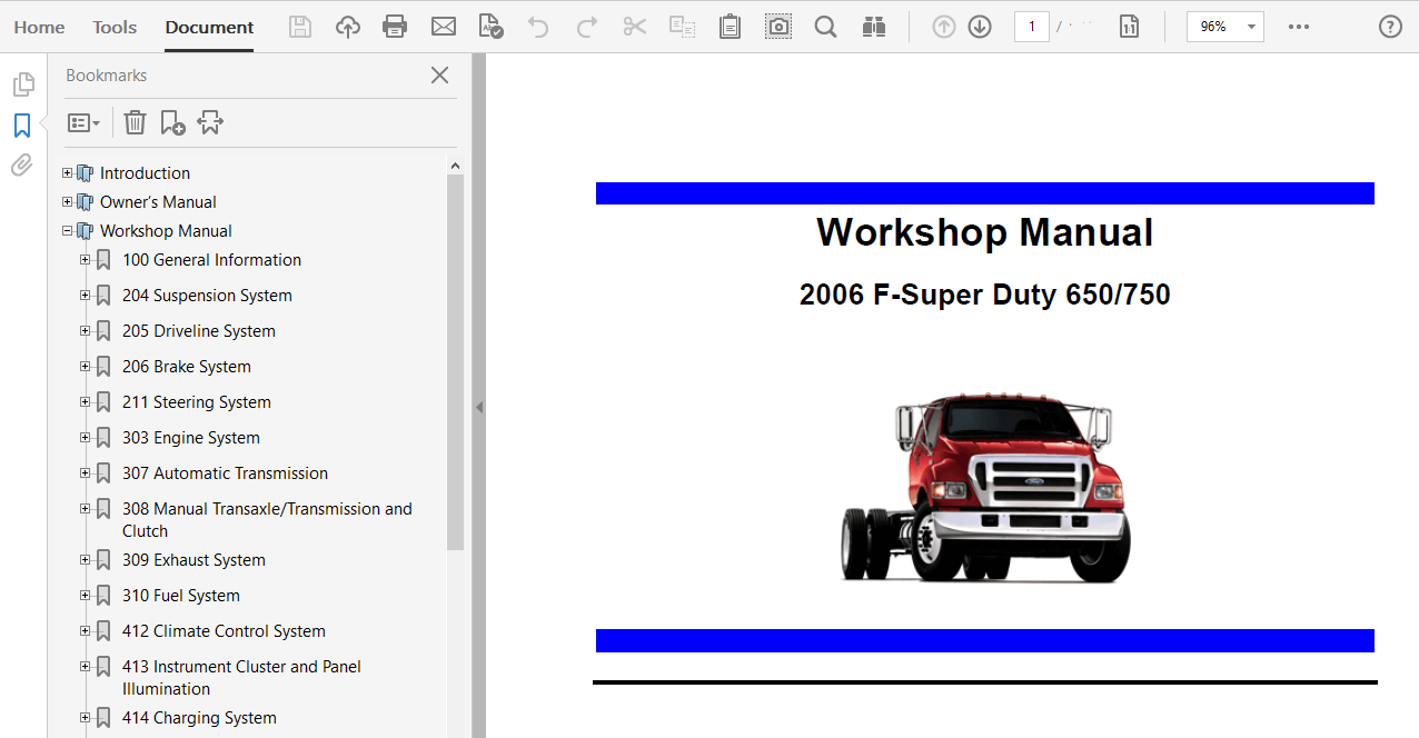 2006 Ford F650 F750 repair manual