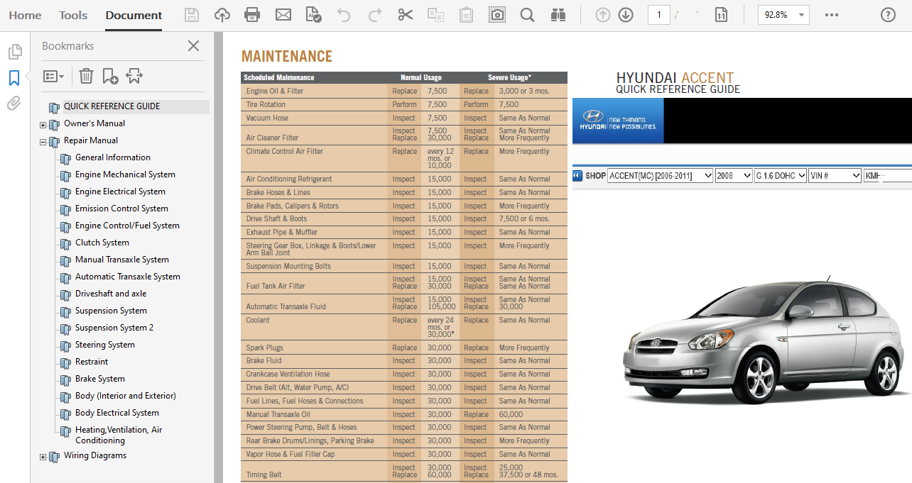 2008 Hyundai Accent repair manual