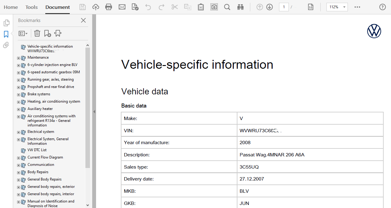 2008 Volkswagen Passat repair manual