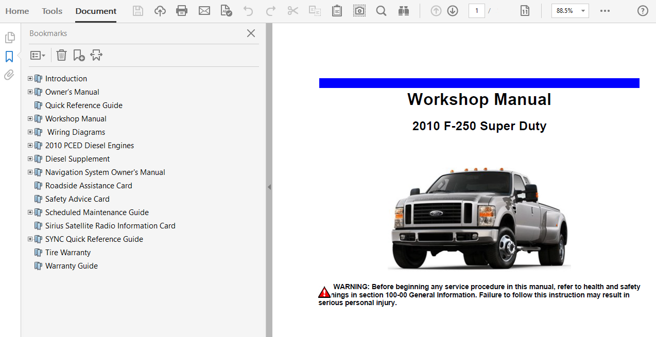 2010 Ford F250 F350 F450 F550 repair manual