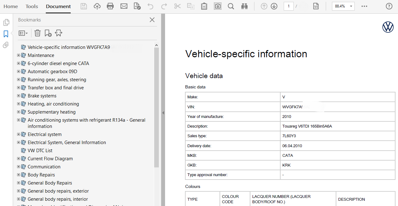 2010 Volkswagen Touareg repair manual
