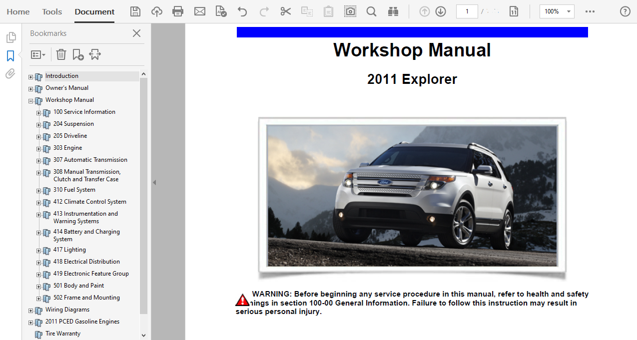 2011 Ford Explorer repair manual