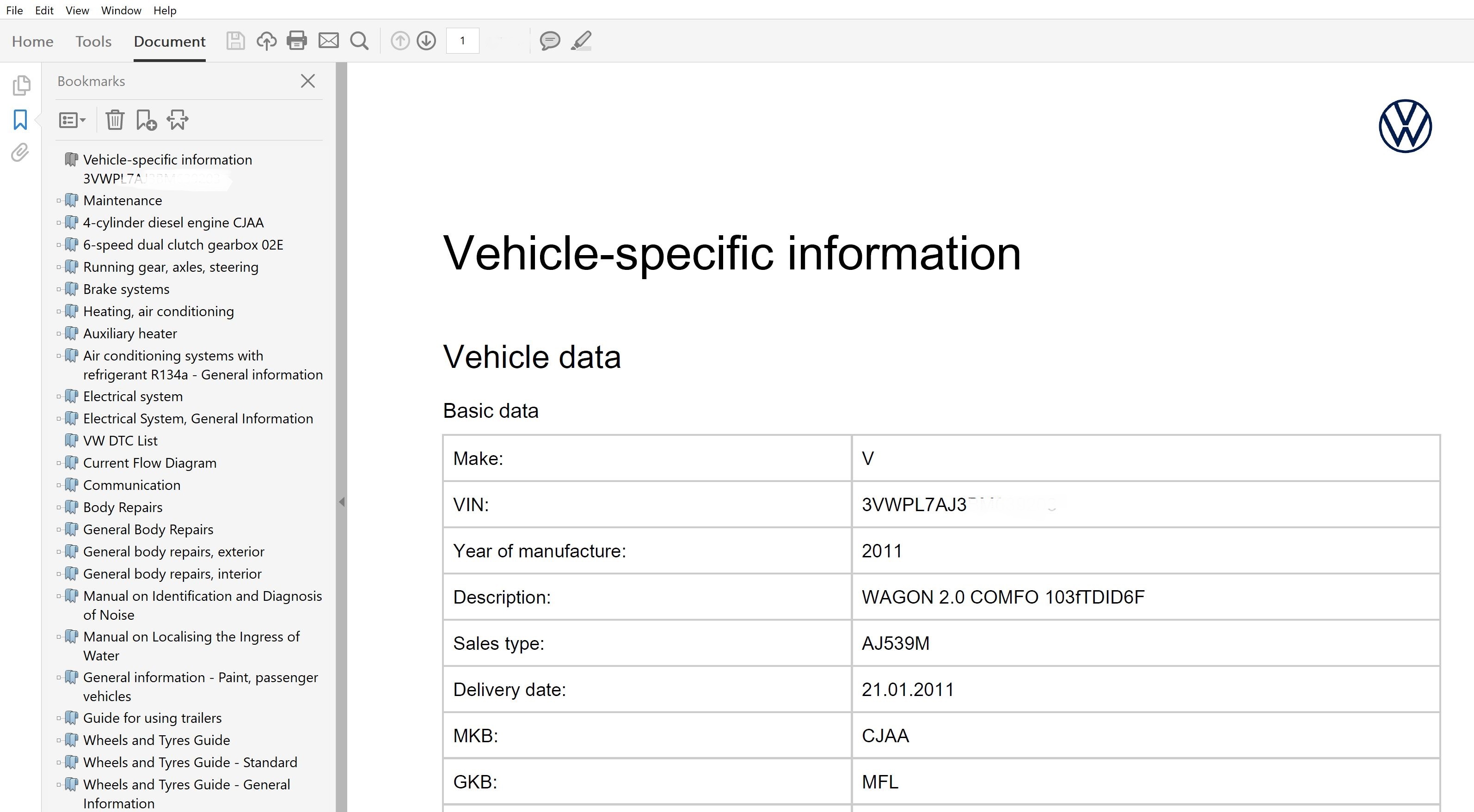 2011 Volkswagen Jetta repair manual