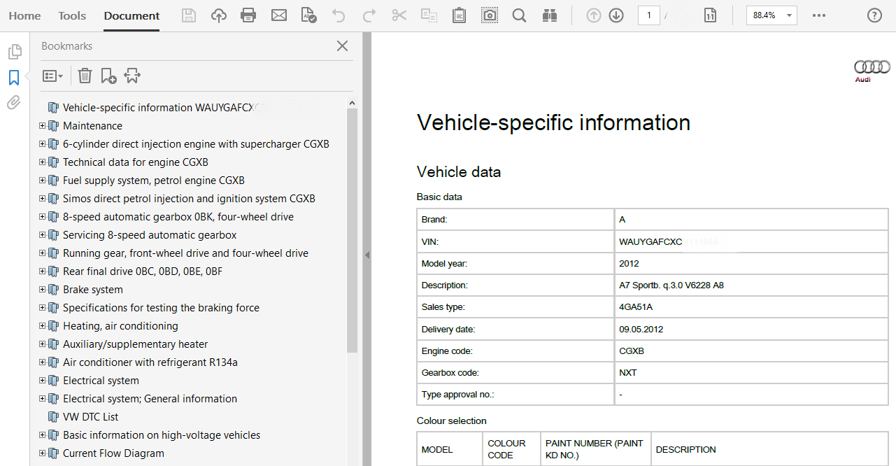 2012 Audi A7 repair manual