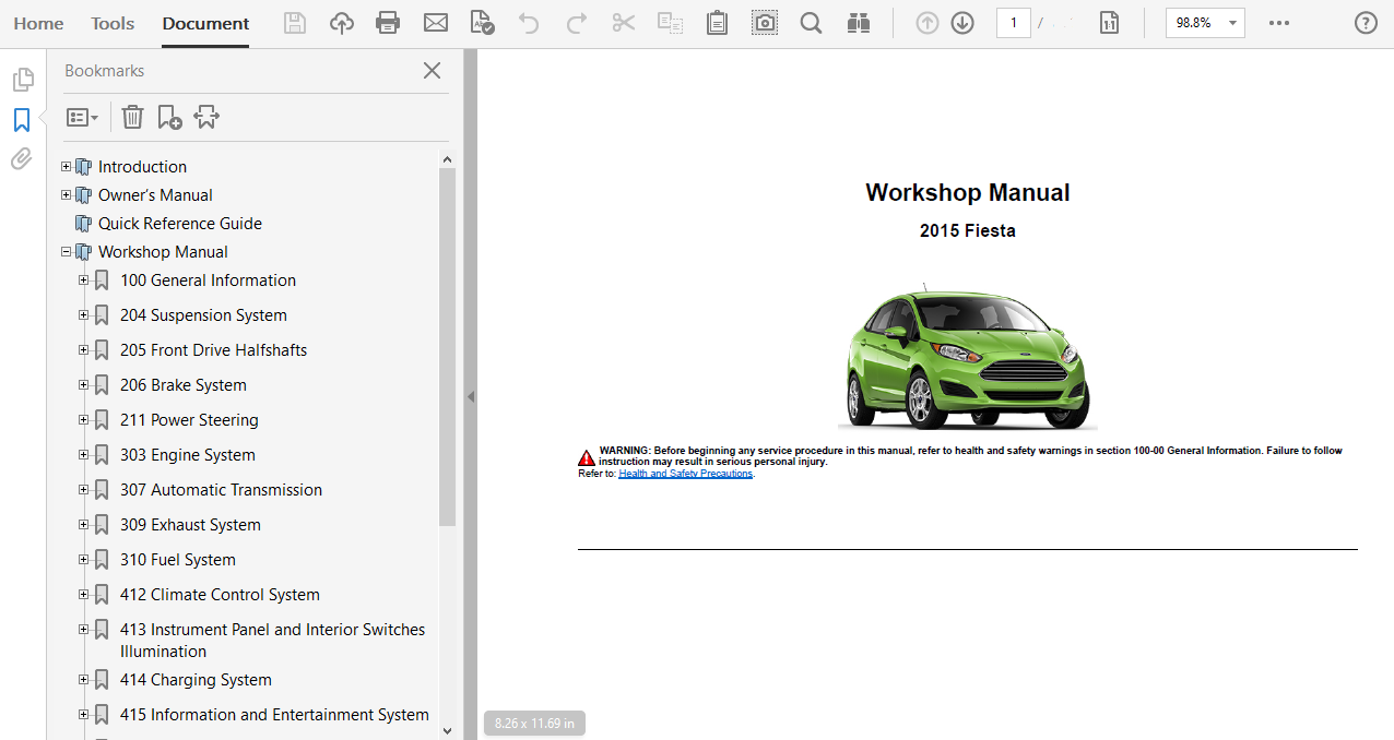 2015 Ford Fiesta repair manual