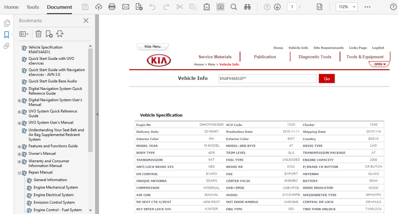 2016 Kia Forte repair manual