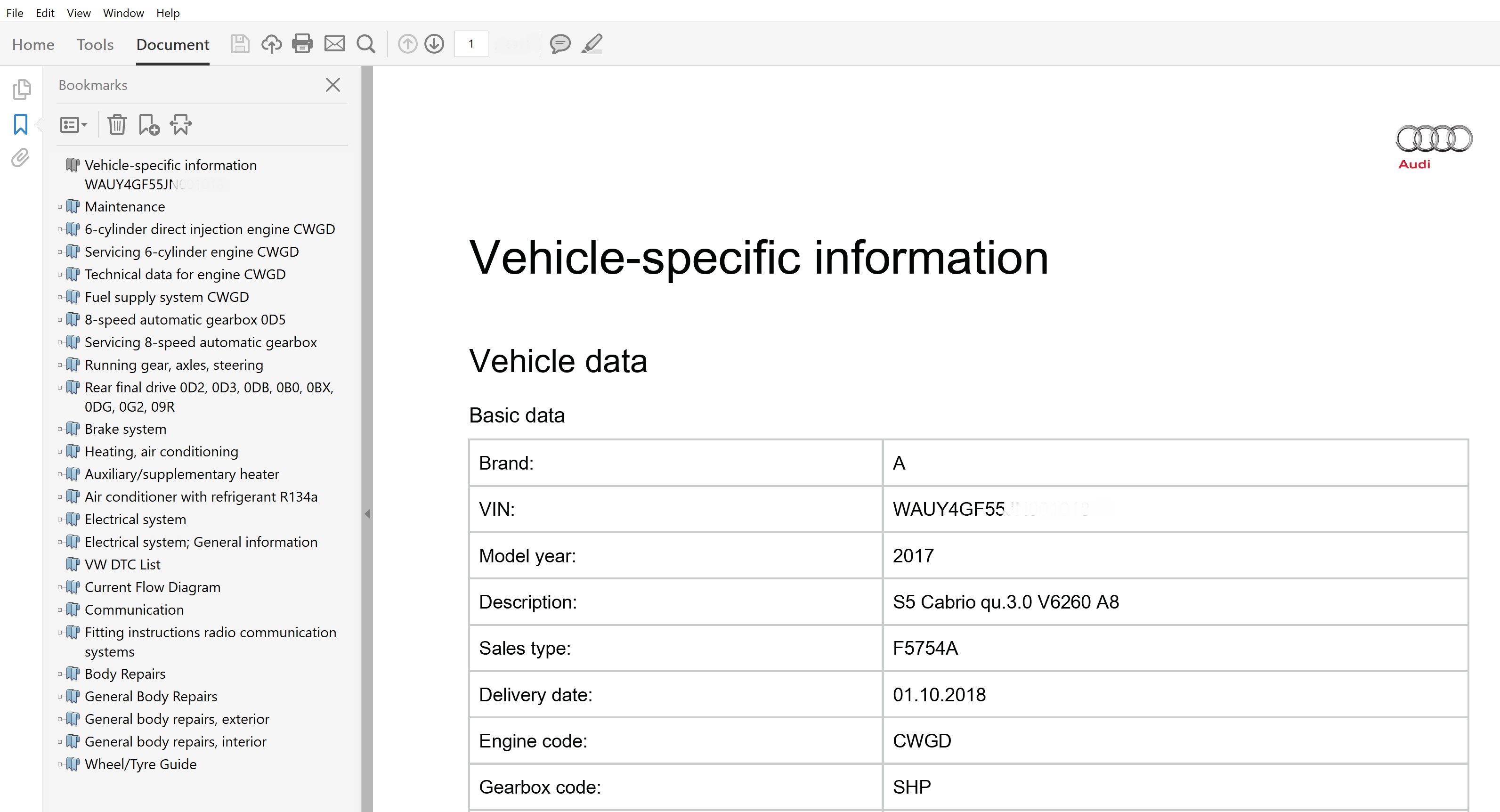Download Audi A5 Service Manual