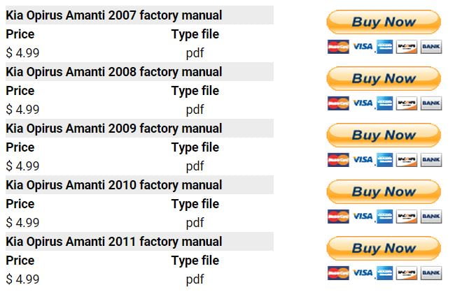 Kia Opirus Amanti 2007-2011 repair manual | Factory Manual
