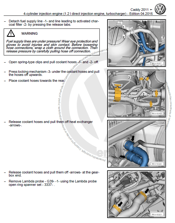 VW Caddy PDF Officina di Assistenza e Riparazione Manuale 2011-2015 