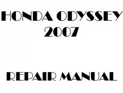 2007 Honda ODYSSEY repair manual