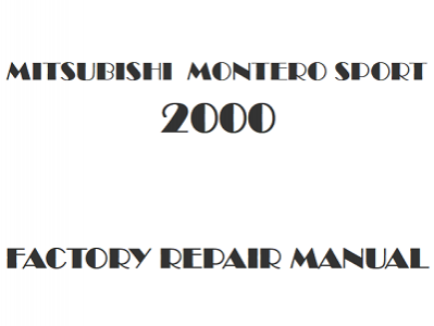 2000 Mitsubishi Montero Sport repair manual