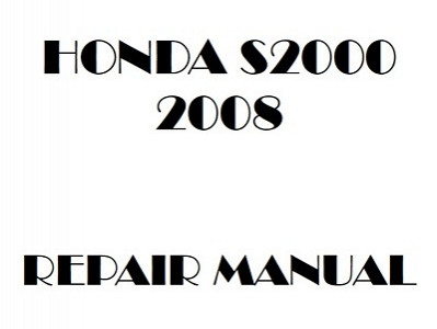 2008 Honda S2000 repair manual