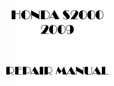 2009 Honda S2000 repair manual