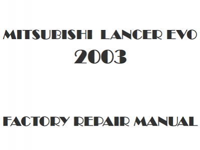 2003 Mitsubishi Lancer Evolution repair manual