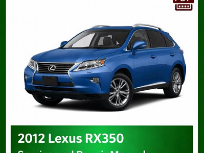 2012 Lexus RX350 repair manual - VIN specific PDF