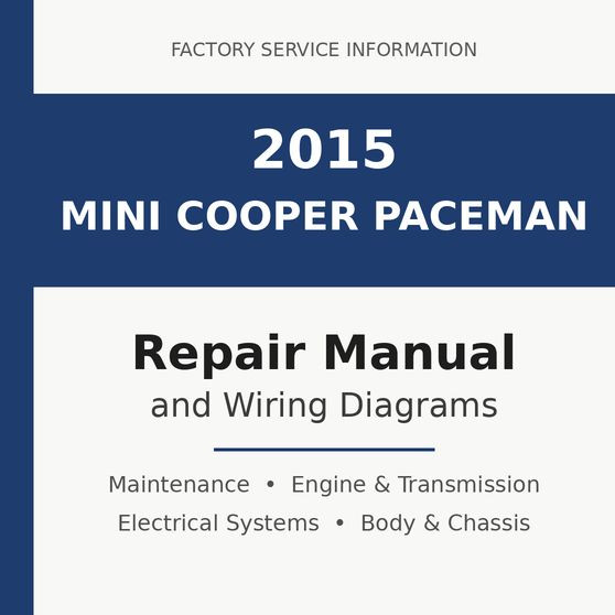 2015 Mini Cooper Paceman repair manual