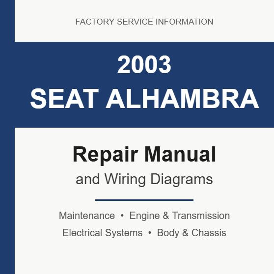 2003 Seat Alhambra repair manual