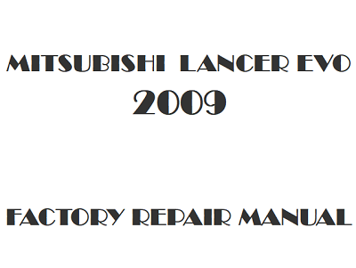 MITSUBISHI LANCER 2008-2009 FACTORY OEM SERVICE REPAIR WORKSHOP FSM MANUAL 