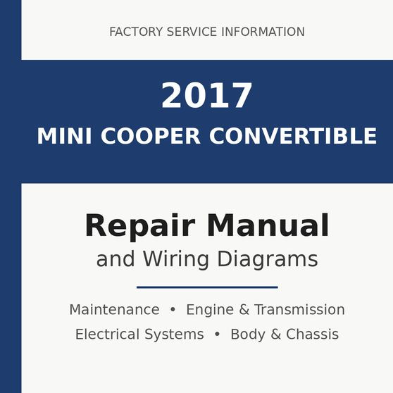 2017 Mini Cooper Convertible repair manual