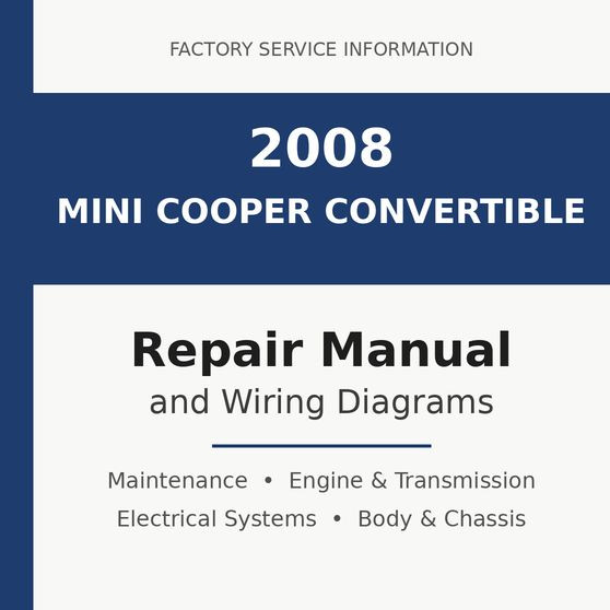 2008 Mini Cooper Convertible repair manual