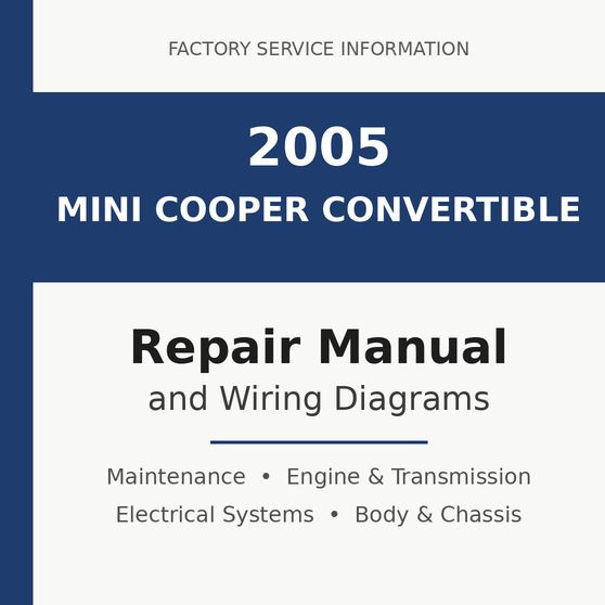 2005 Mini Cooper Convertible repair manual