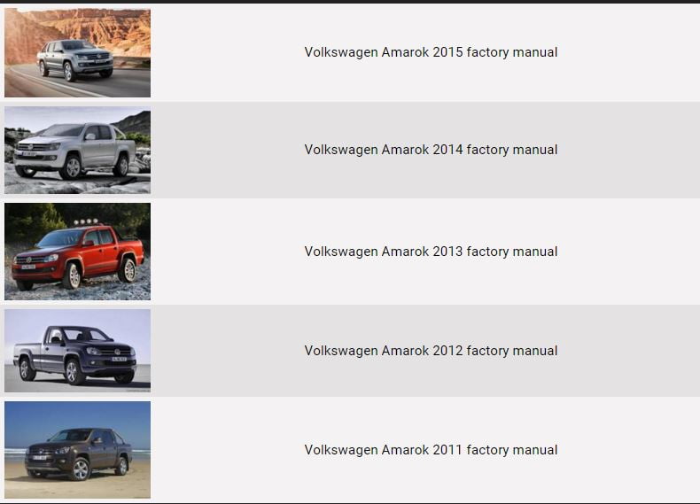 Volkswagen Amarok 2011 2012 2013 2014 2015 factory repair manual