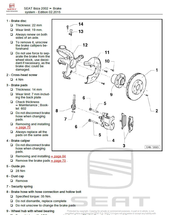 Seat Ibiza 20102016 factory repair manual