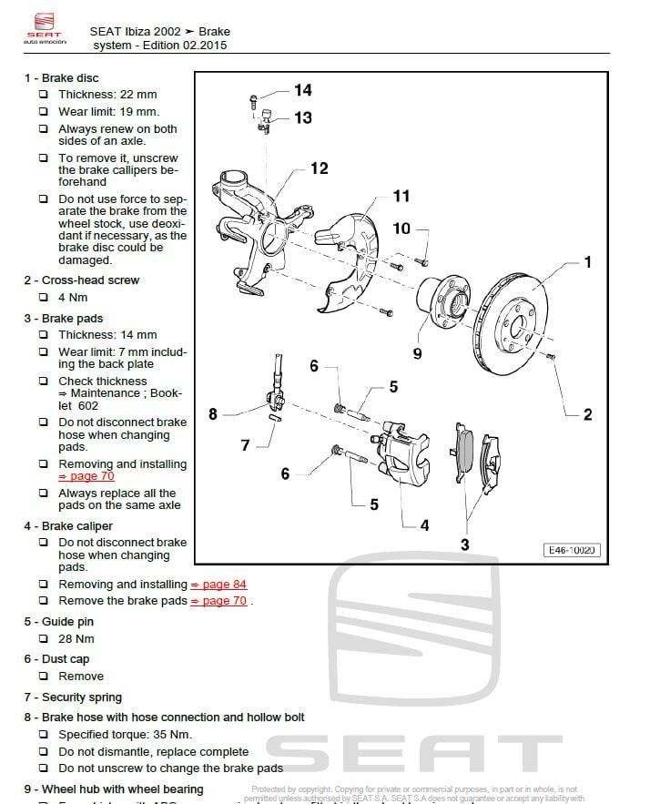 Seat Ibiza 2010-2016 factory repair manual