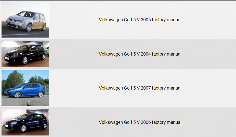 Volkswagen Golf 5 V 2004 2005 2006 2007 factory repair manual