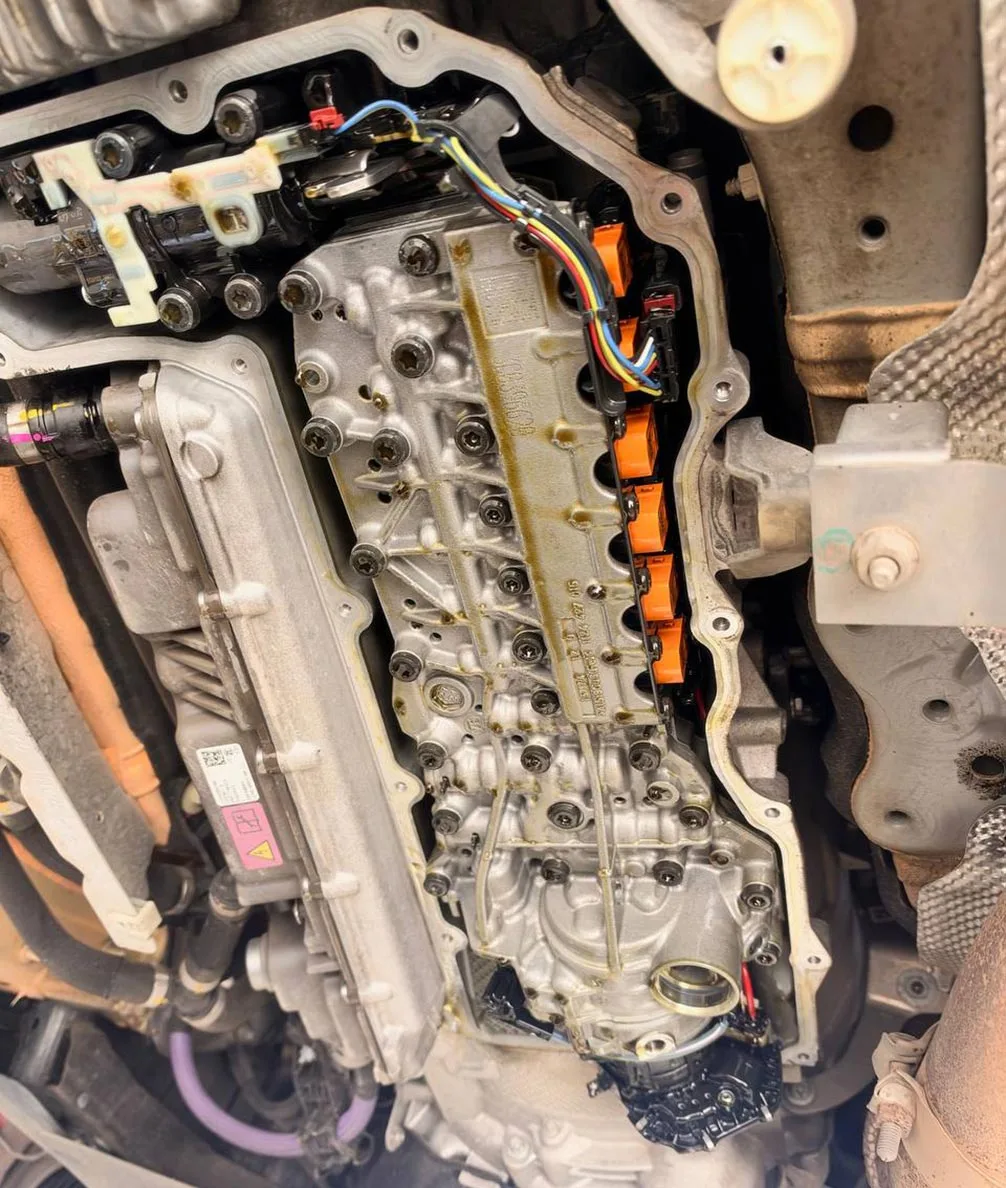 ZF 8HP gearbox with the oil pan removed