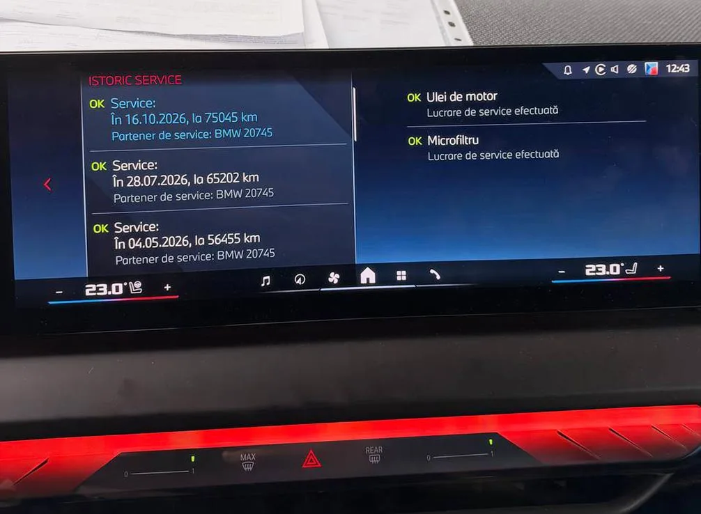 BMW iDrive service screen